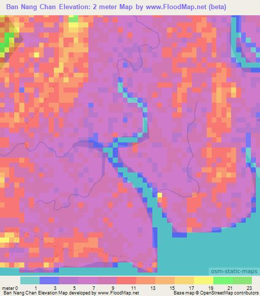 Ban Nang Chan,Thailand Elevation Map