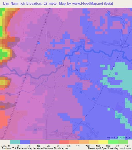 Ban Nam Tok,Thailand Elevation Map