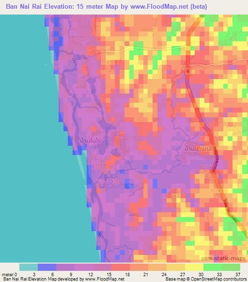 Ban Nai Rai,Thailand Elevation Map