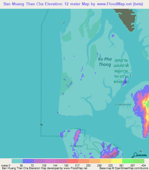 Ban Muang Than Cha,Thailand Elevation Map