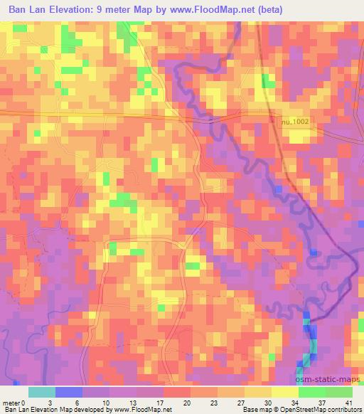Ban Lan,Thailand Elevation Map