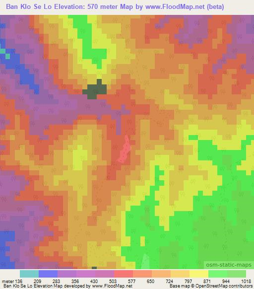 Ban Klo Se Lo,Thailand Elevation Map