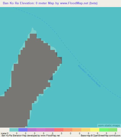 Ban Ko Ra,Thailand Elevation Map