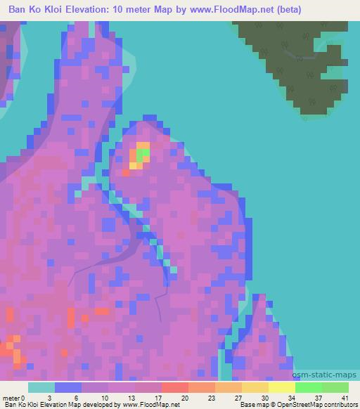 Ban Ko Kloi,Thailand Elevation Map