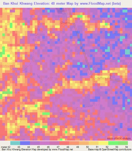 Ban Khui Khwang,Thailand Elevation Map