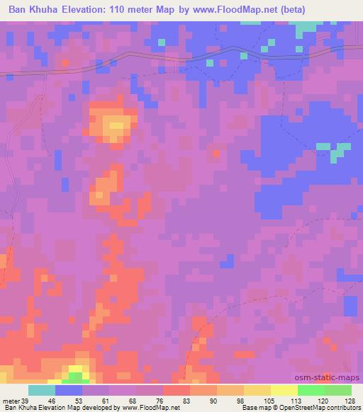 Ban Khuha,Thailand Elevation Map