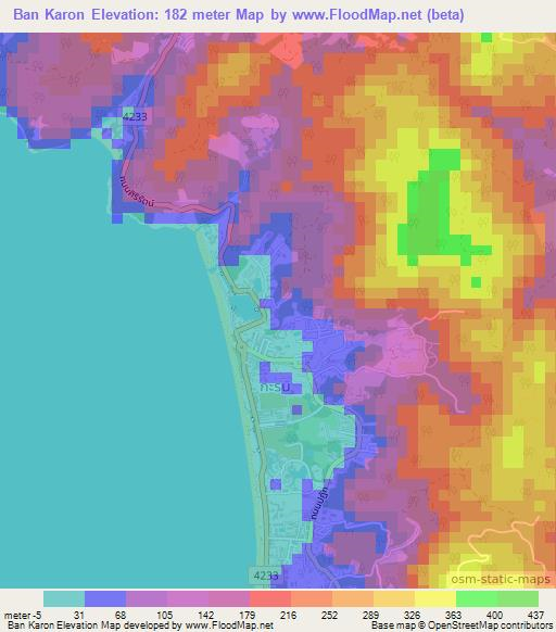 Ban Karon,Thailand Elevation Map