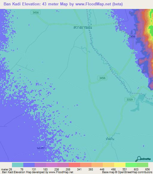 Ban Kadi,Thailand Elevation Map