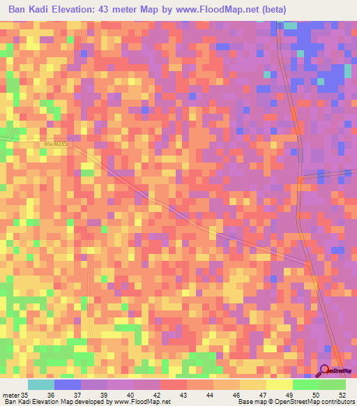 Ban Kadi,Thailand Elevation Map