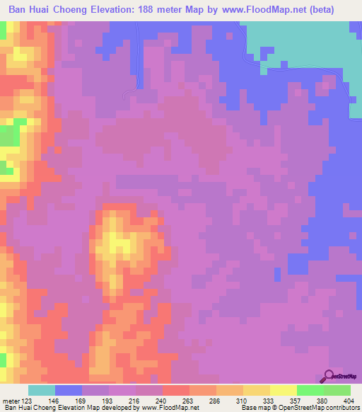 Ban Huai Choeng,Thailand Elevation Map