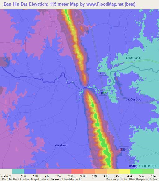 Ban Hin Dat,Thailand Elevation Map