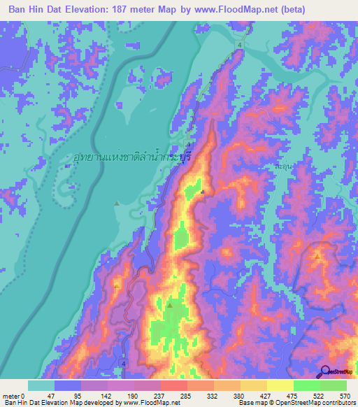 Ban Hin Dat,Thailand Elevation Map