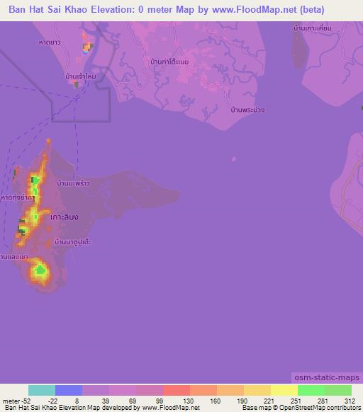 Ban Hat Sai Khao,Thailand Elevation Map