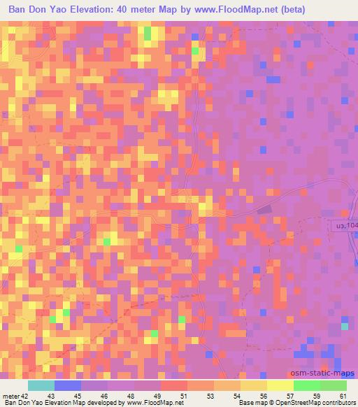 Ban Don Yao,Thailand Elevation Map