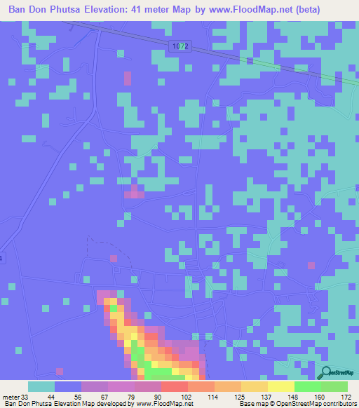 Ban Don Phutsa,Thailand Elevation Map