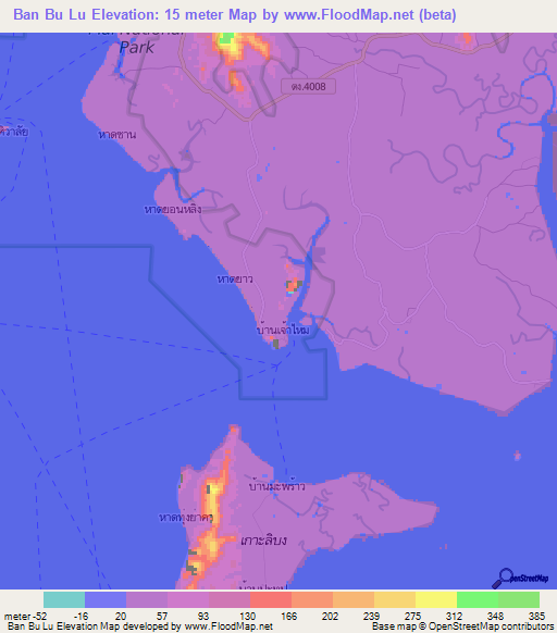 Ban Bu Lu,Thailand Elevation Map