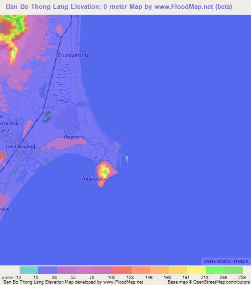 Ban Bo Thong Lang,Thailand Elevation Map