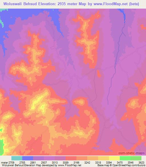 Woluswali Behsud,Afghanistan Elevation Map