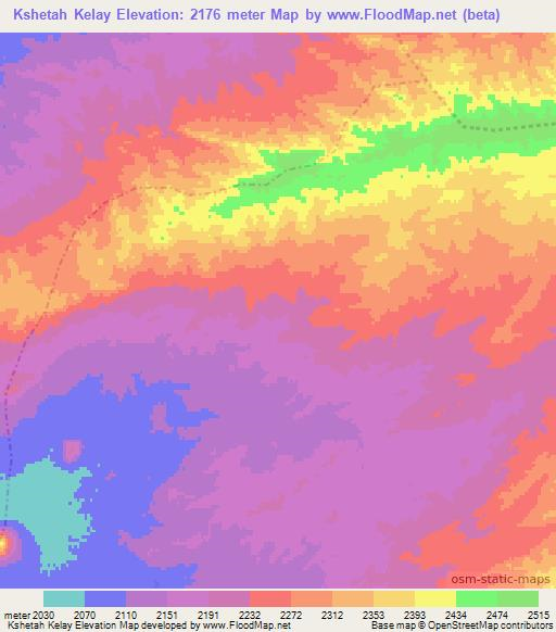 Kshetah Kelay,Afghanistan Elevation Map