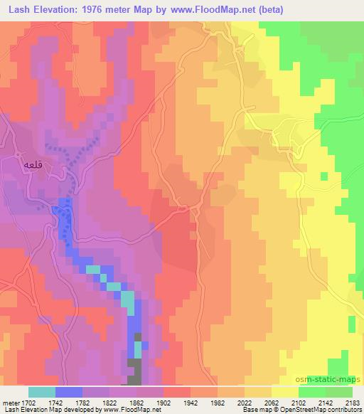 Lash,Afghanistan Elevation Map