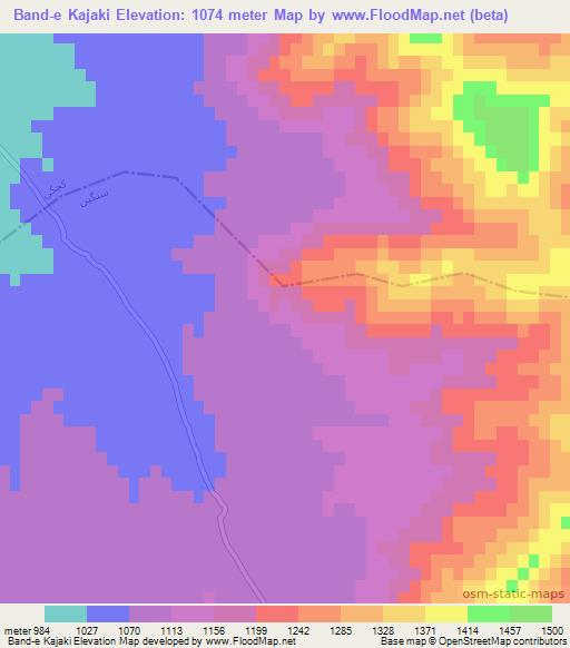 Band-e Kajaki,Afghanistan Elevation Map