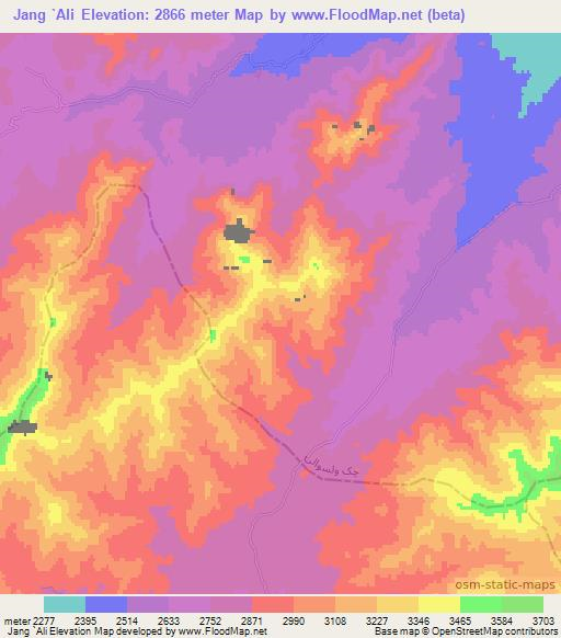 Jang `Ali,Afghanistan Elevation Map