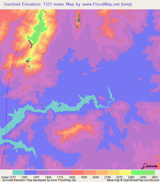 Gumbad,Afghanistan Elevation Map