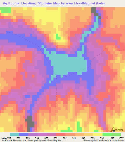 Aq Kupruk,Afghanistan Elevation Map