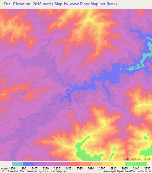 Zuzi,Afghanistan Elevation Map