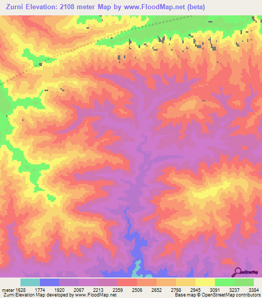 Zurni,Afghanistan Elevation Map