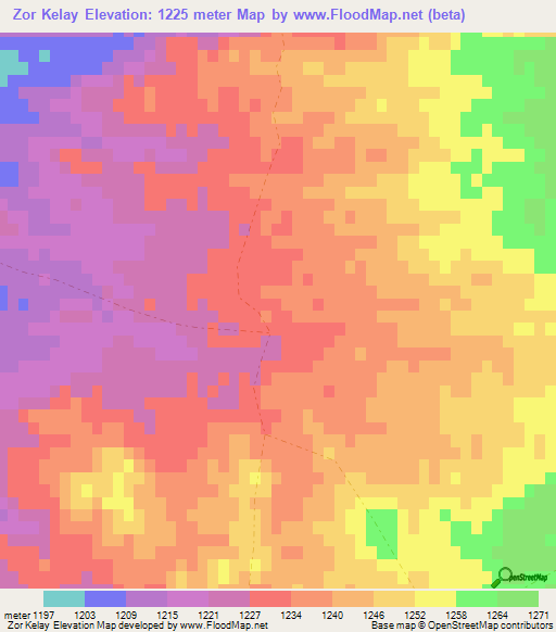 Zor Kelay,Afghanistan Elevation Map