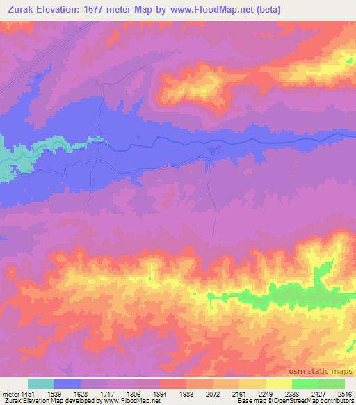 Zurak,Afghanistan Elevation Map