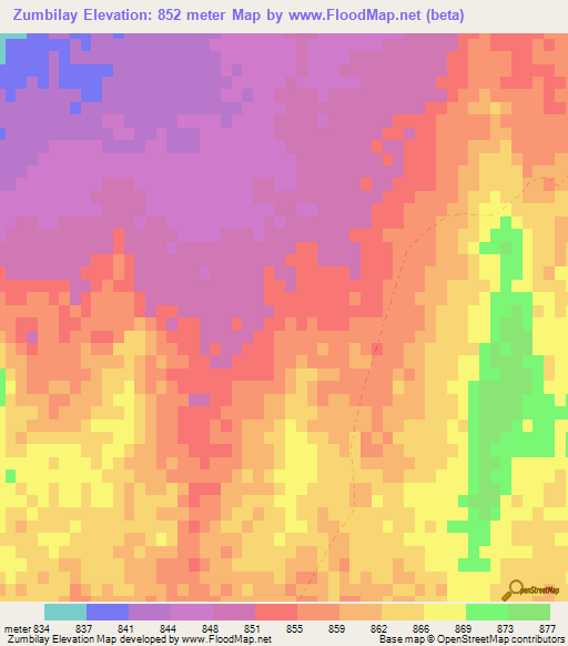 Zumbilay,Afghanistan Elevation Map
