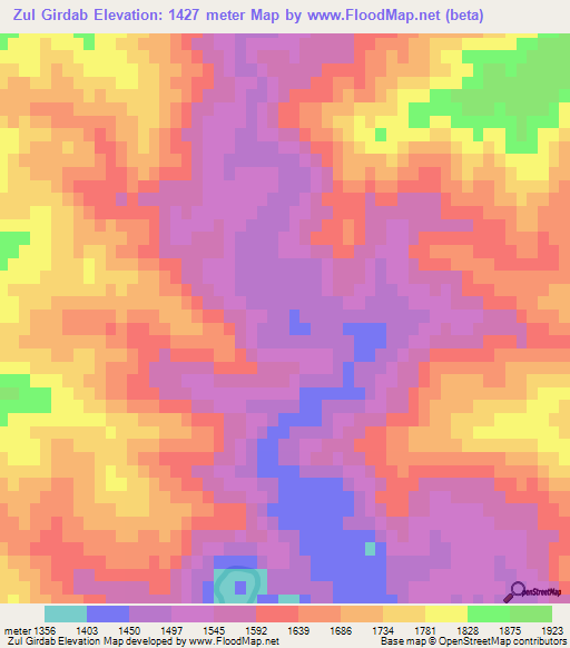 Zul Girdab,Afghanistan Elevation Map