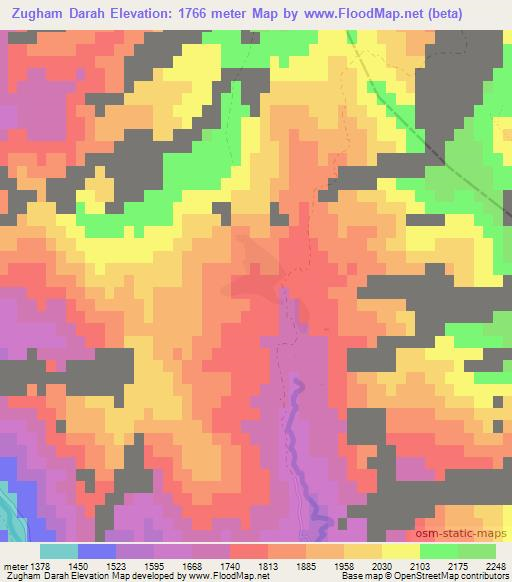 Zugham Darah,Afghanistan Elevation Map
