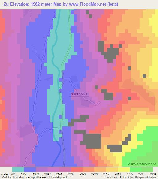 Zu,Afghanistan Elevation Map
