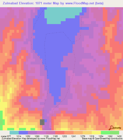 Zulmabad,Afghanistan Elevation Map