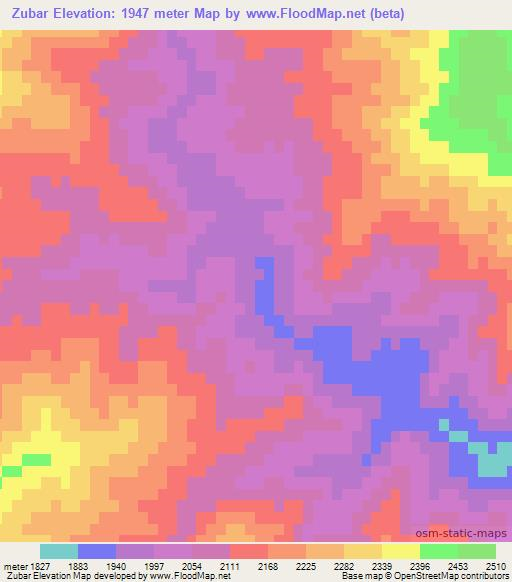 Zubar,Afghanistan Elevation Map