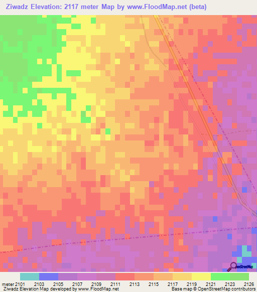 Ziwadz,Afghanistan Elevation Map