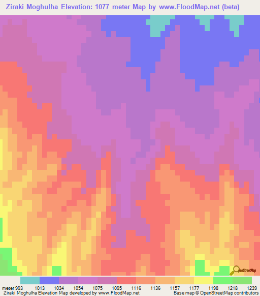 Ziraki Moghulha,Afghanistan Elevation Map