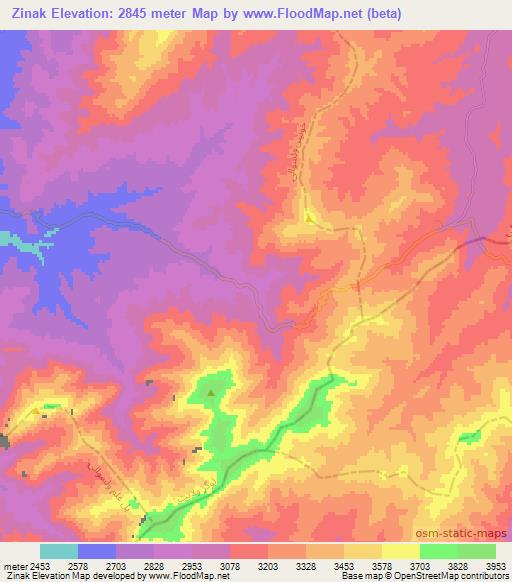 Zinak,Afghanistan Elevation Map