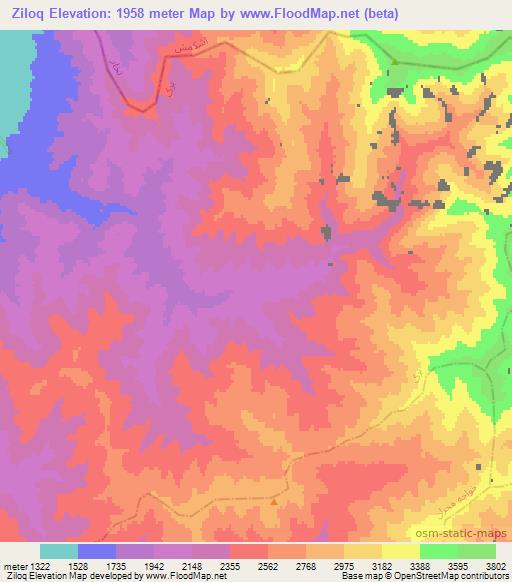 Ziloq,Afghanistan Elevation Map