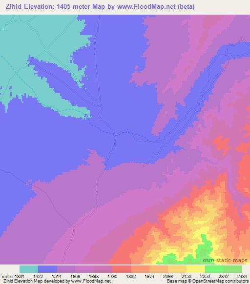 Zihid,Afghanistan Elevation Map