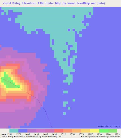 Ziarat Kelay,Afghanistan Elevation Map