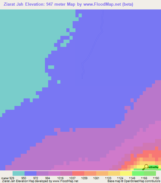 Ziarat Jah,Afghanistan Elevation Map