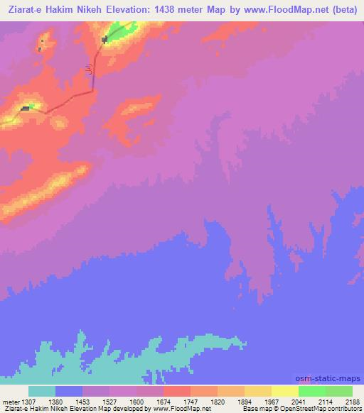 Ziarat-e Hakim Nikeh,Afghanistan Elevation Map