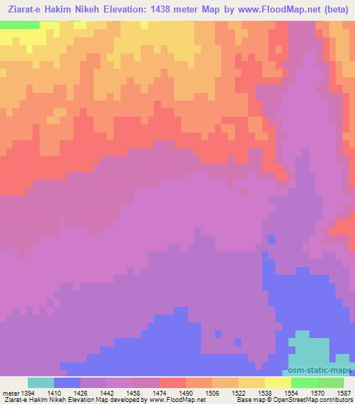 Ziarat-e Hakim Nikeh,Afghanistan Elevation Map