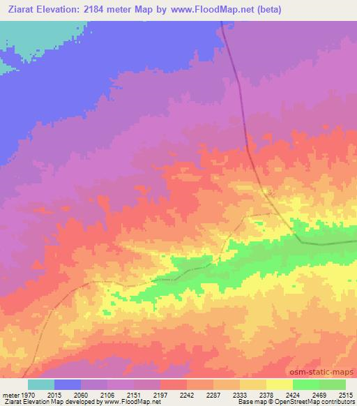 Ziarat,Afghanistan Elevation Map