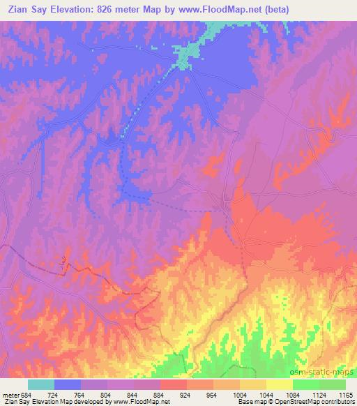 Zian Say,Afghanistan Elevation Map