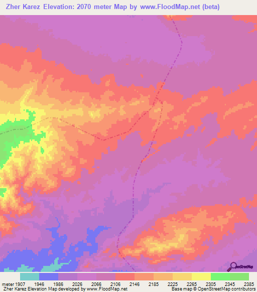 Zher Karez,Afghanistan Elevation Map